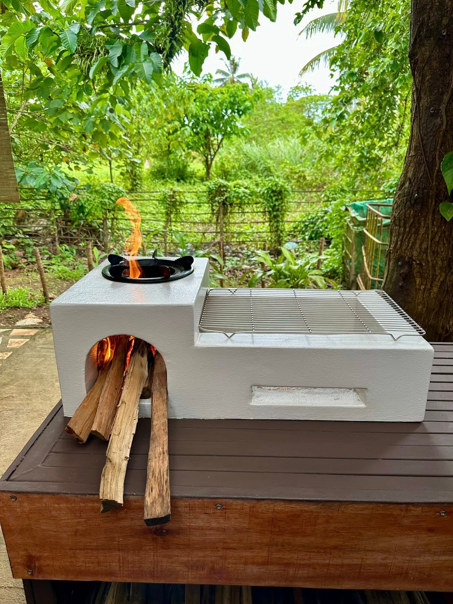 2-in-1 ceramic BBQ stove