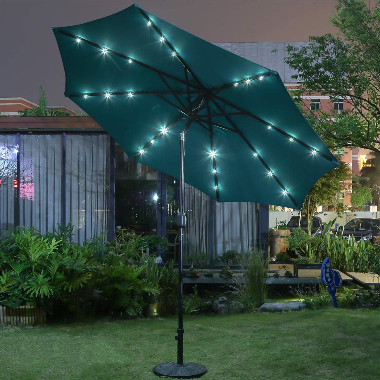 Solar LED Lighted Patio Umbrella