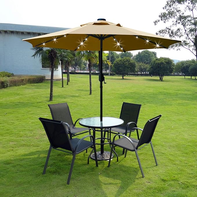 Solar LED Lighted Patio Umbrella