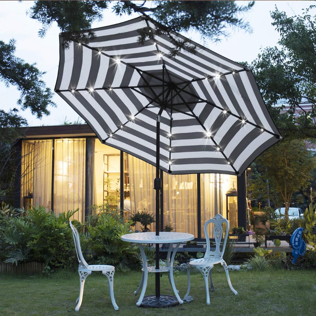 Solar LED Lighted Patio Umbrella