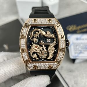 Tourbillion Diamond Bezel on Rubber Strap Watch