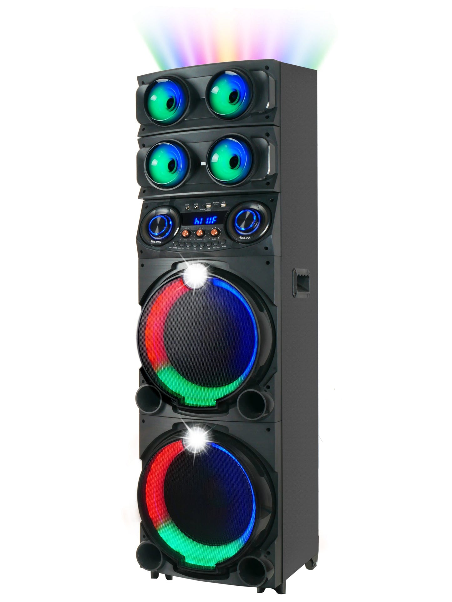 Triple 12-inch woofers and 3-inch tweeters