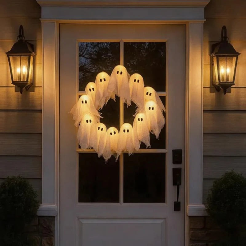 Light Ghost Wreath Front Door Arrangement Pendant