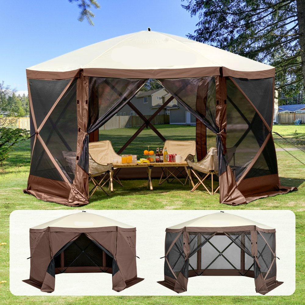 Pop-Up Screen Tent 6 Sided Canopy Sun Shelter