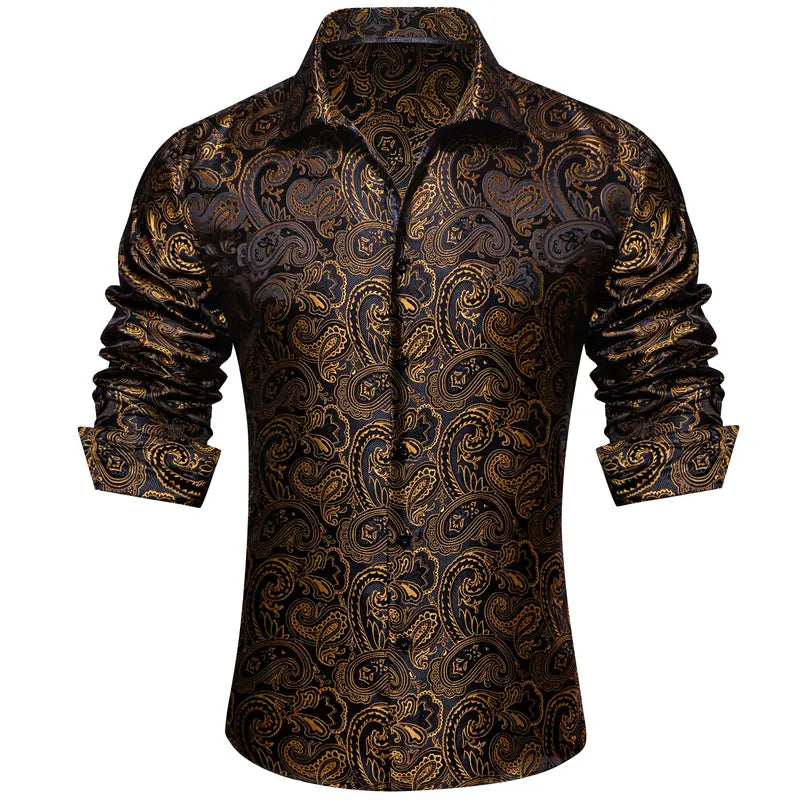 Men's Paisley Dress Shirt Wrinkle