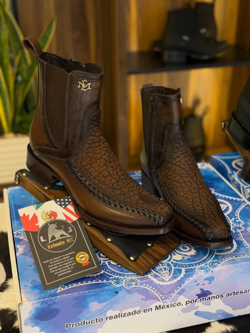 Vintage Stitch Detail Cowboy Chelsea Boots