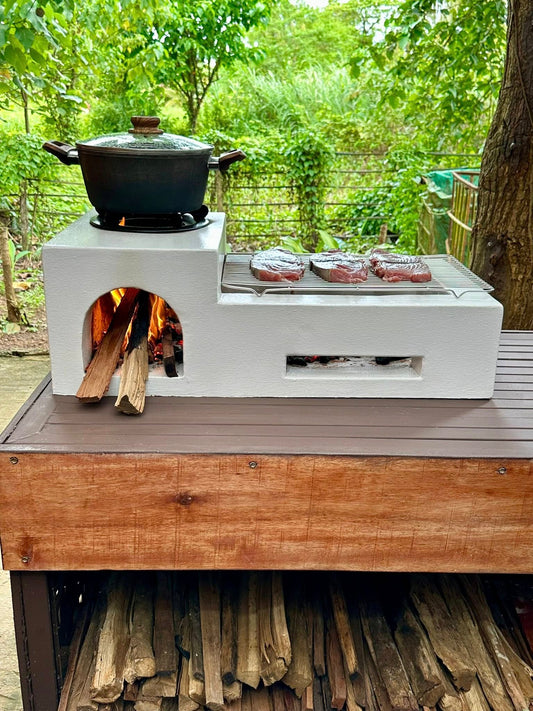2-in-1 ceramic BBQ stove
