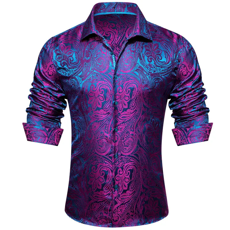 Men's Paisley Dress Shirt Wrinkle