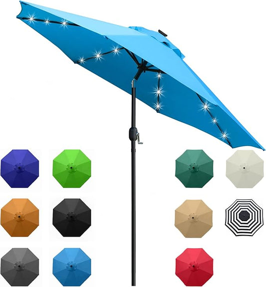 Solar LED Lighted Patio Umbrella