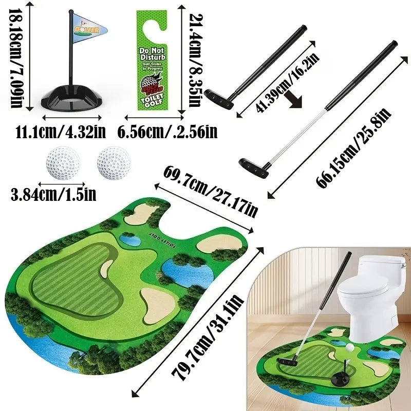 Mini Toilet Golf Set 6-Piece Desk Putting Game