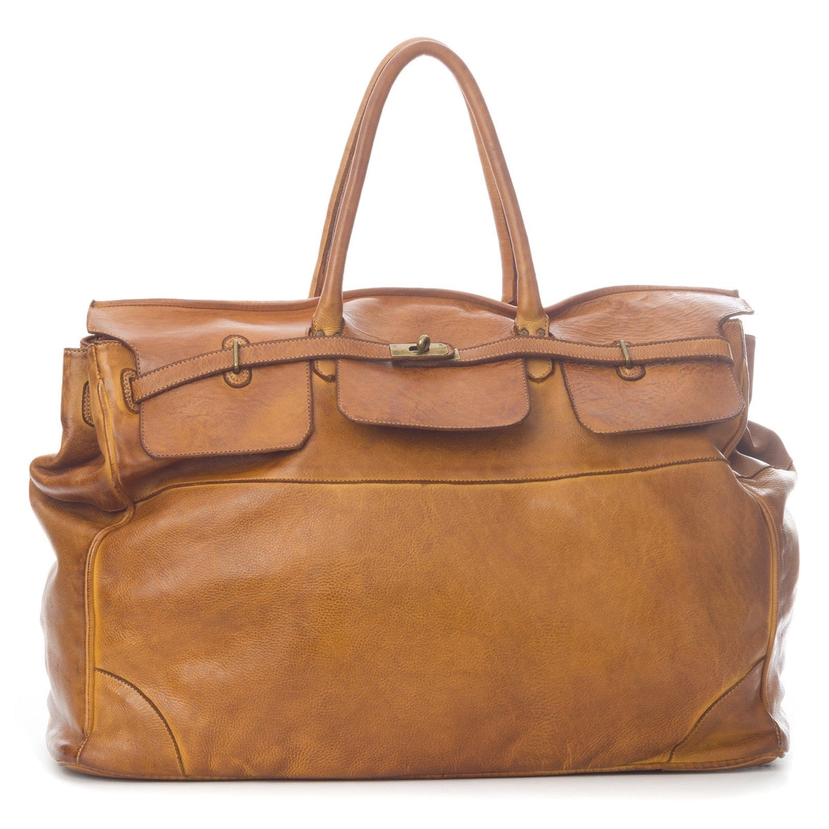 Leather Tote Shaped Travel Bag