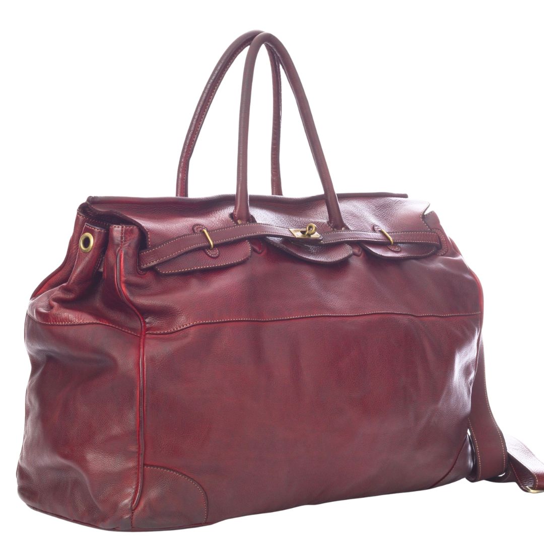Leather Tote Shaped Travel Bag