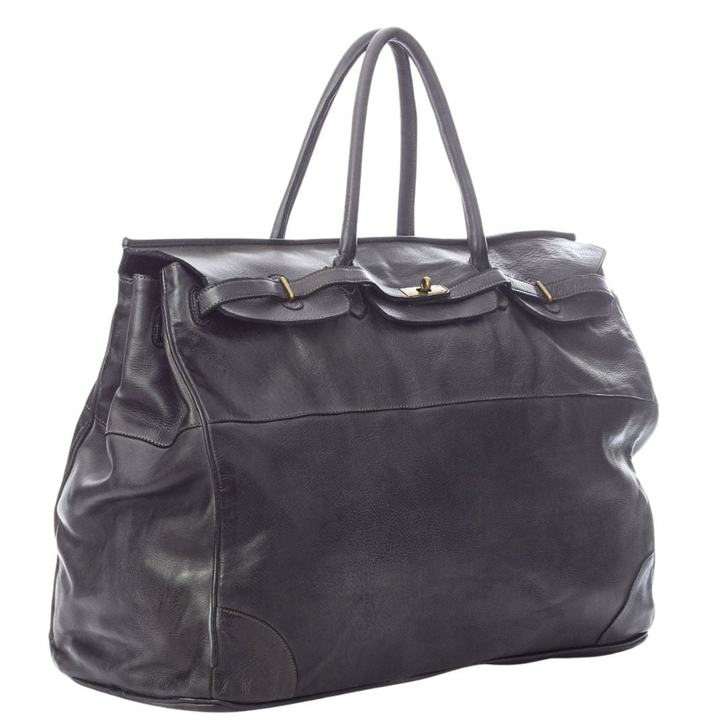 Leather Tote Shaped Travel Bag