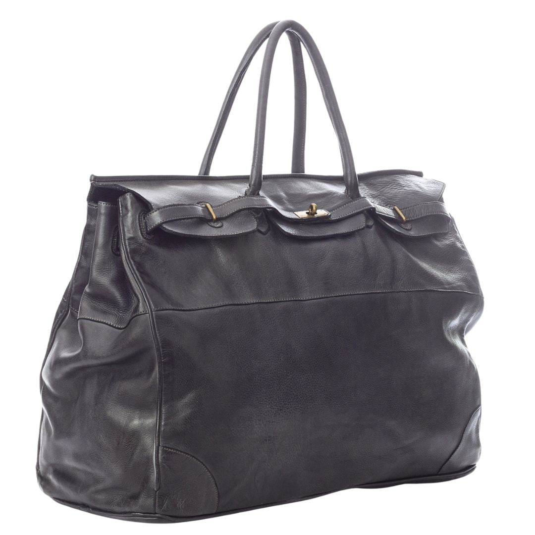 Leather Tote Shaped Travel Bag
