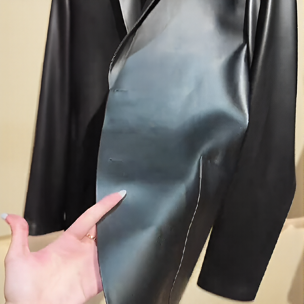 Minimal Commuter Leather Blazer Jacket