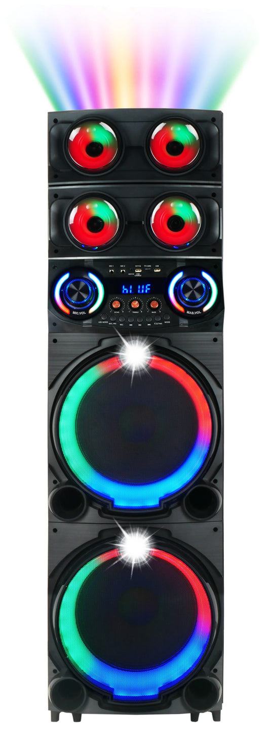 Triple 12-inch woofers and 3-inch tweeters