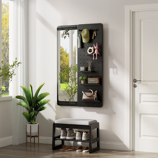 Hidden Floating Wall Mirror Coat Rack Hooks