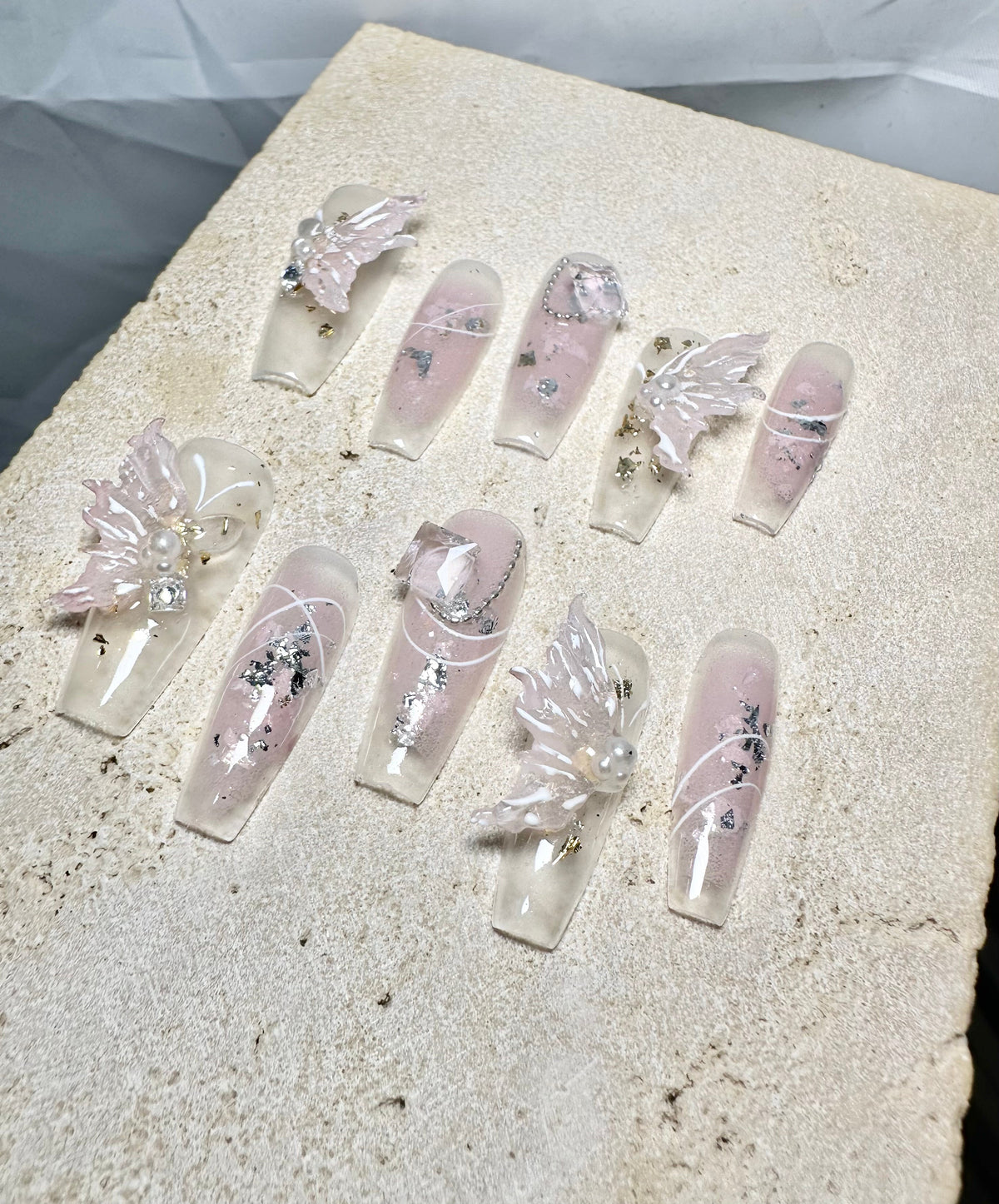 Crystal Butterfly Press On Nails