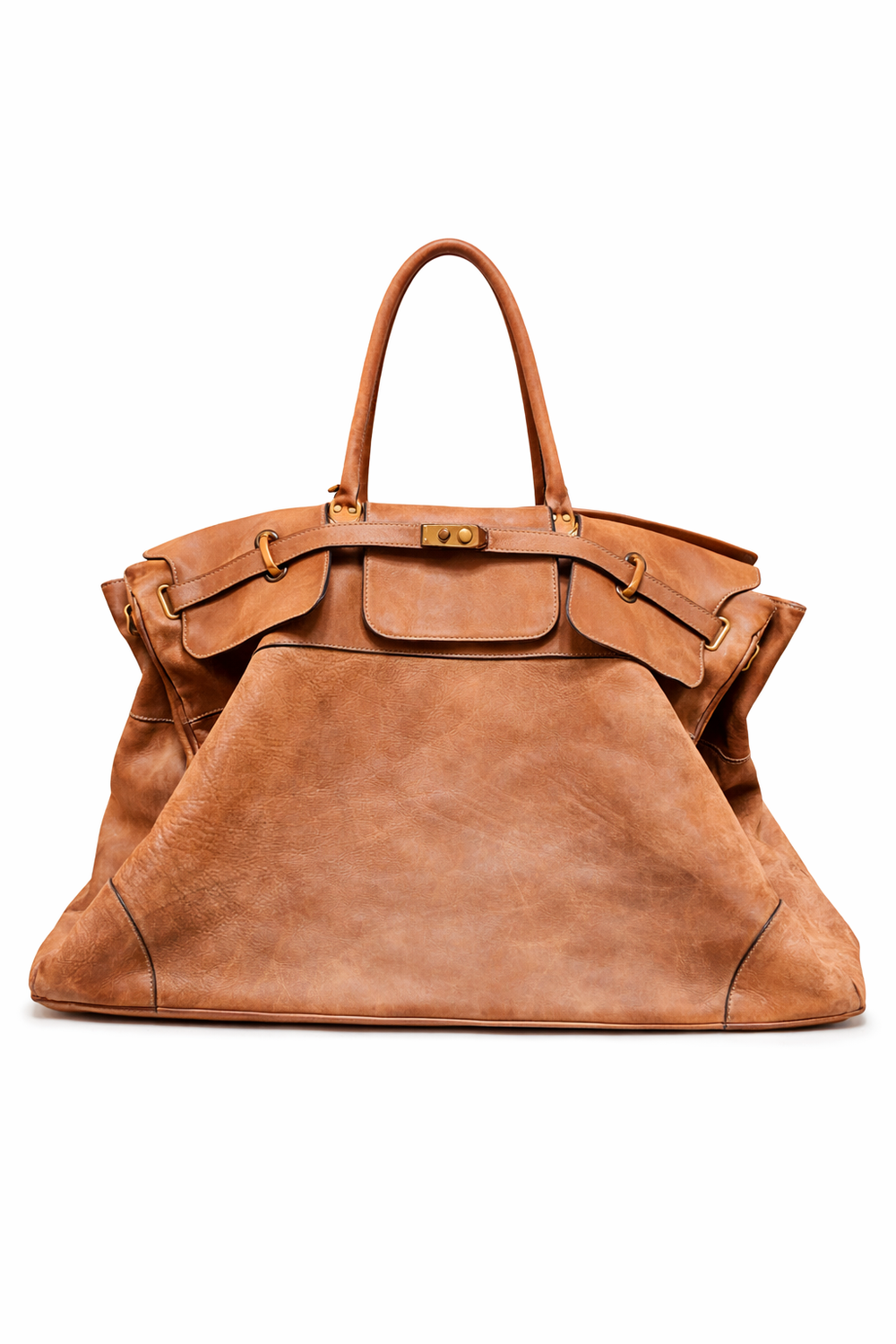 Leather Tote Shaped Travel Bag