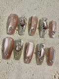 Pink Shine Press On Nails