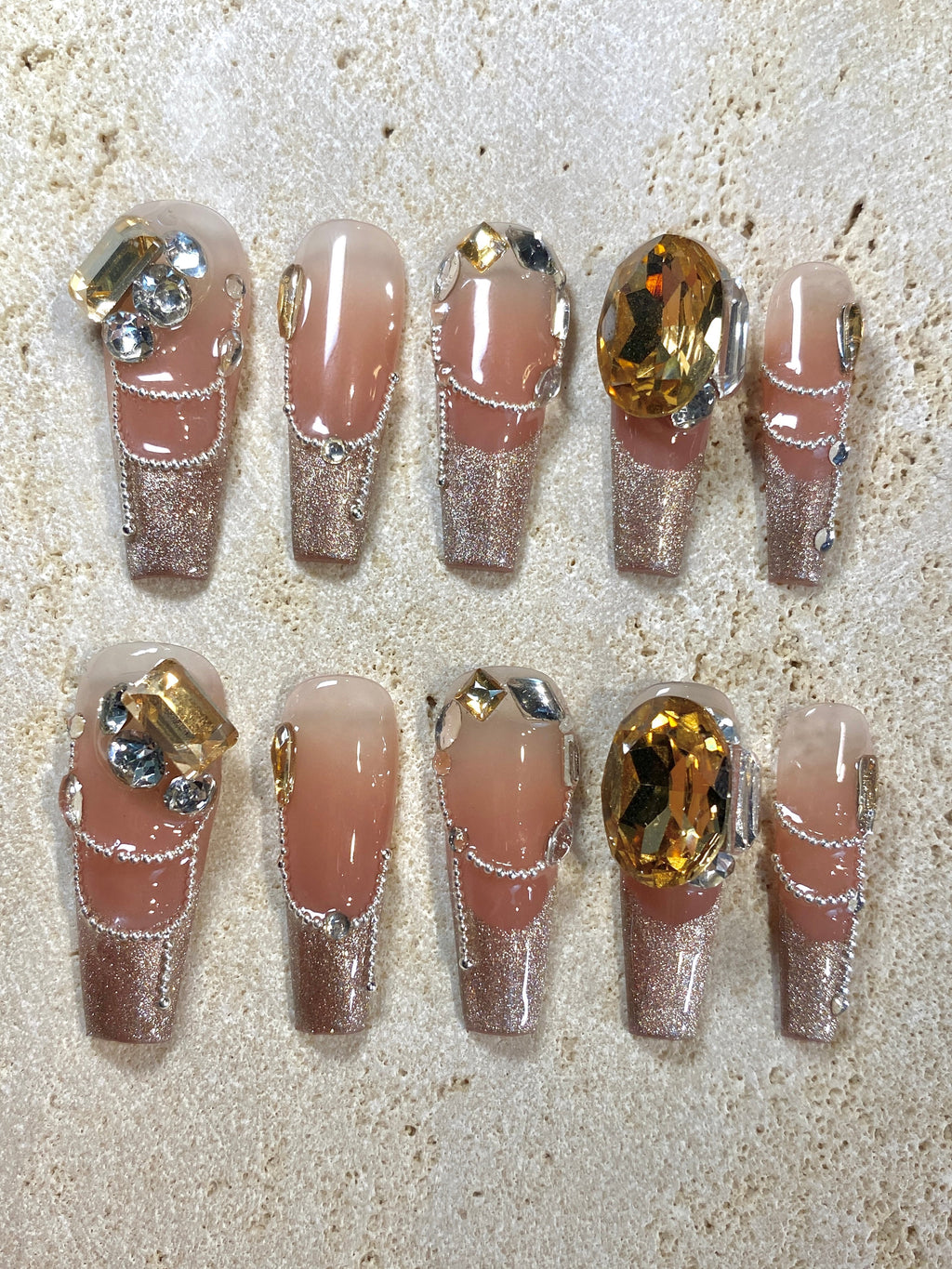 Syrup Diamond Press On Nails