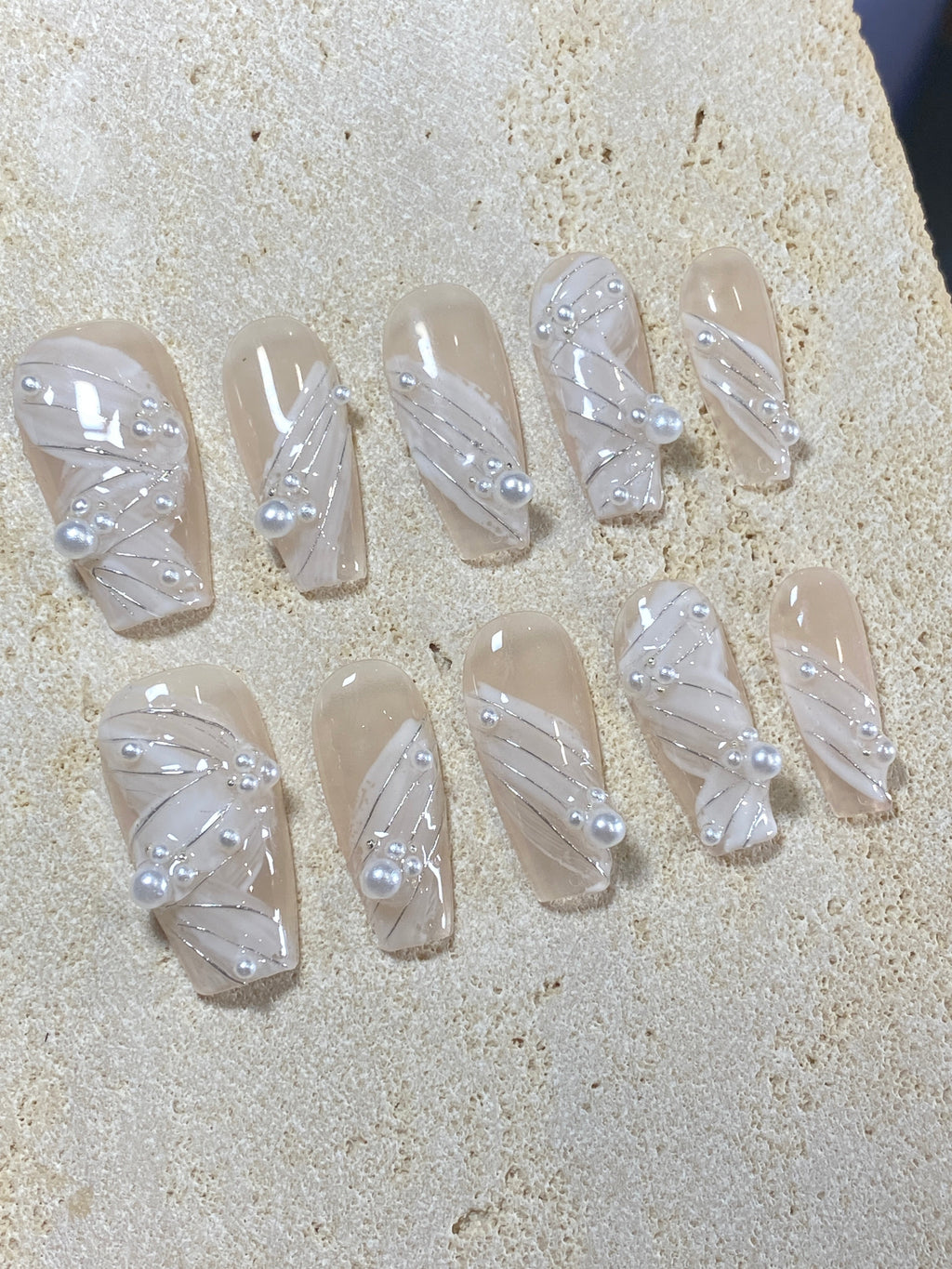 Mini Pearl Press On Nails