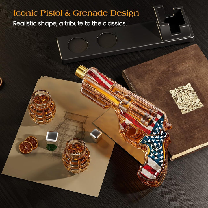 16.4 Oz UDP-9 Whiskey Decanter Set, Unique Gift for Men Dad