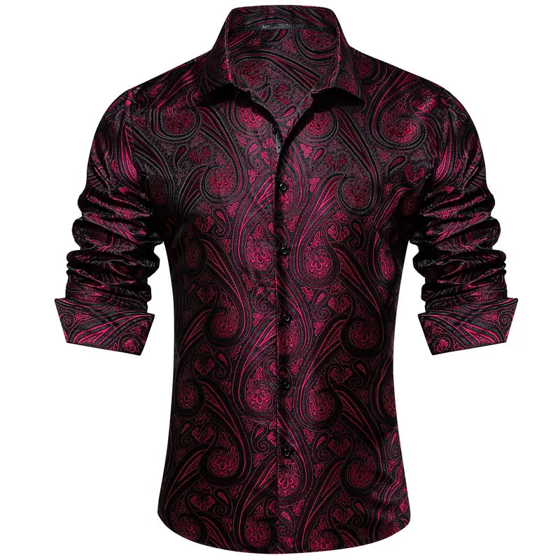 Men's Paisley Dress Shirt Wrinkle
