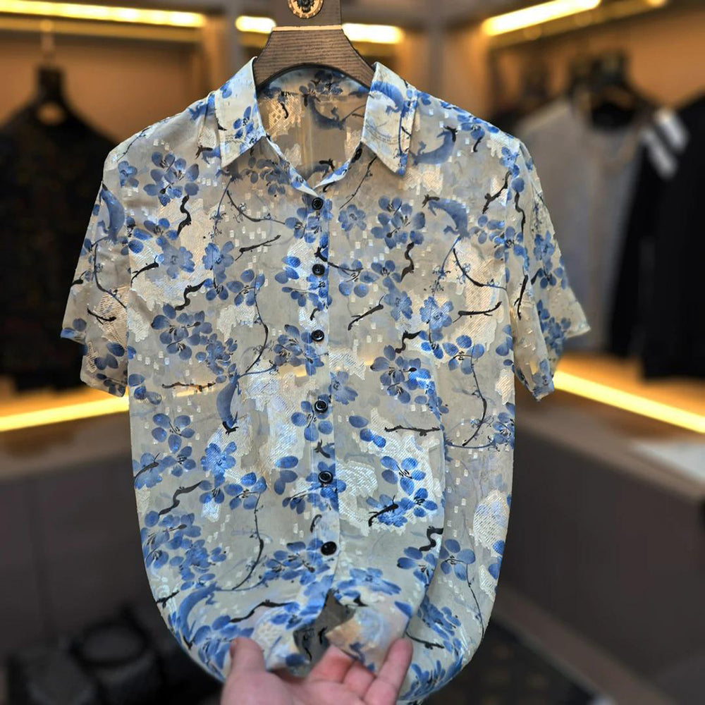 Flora Hollow‑Out Casual Shirt