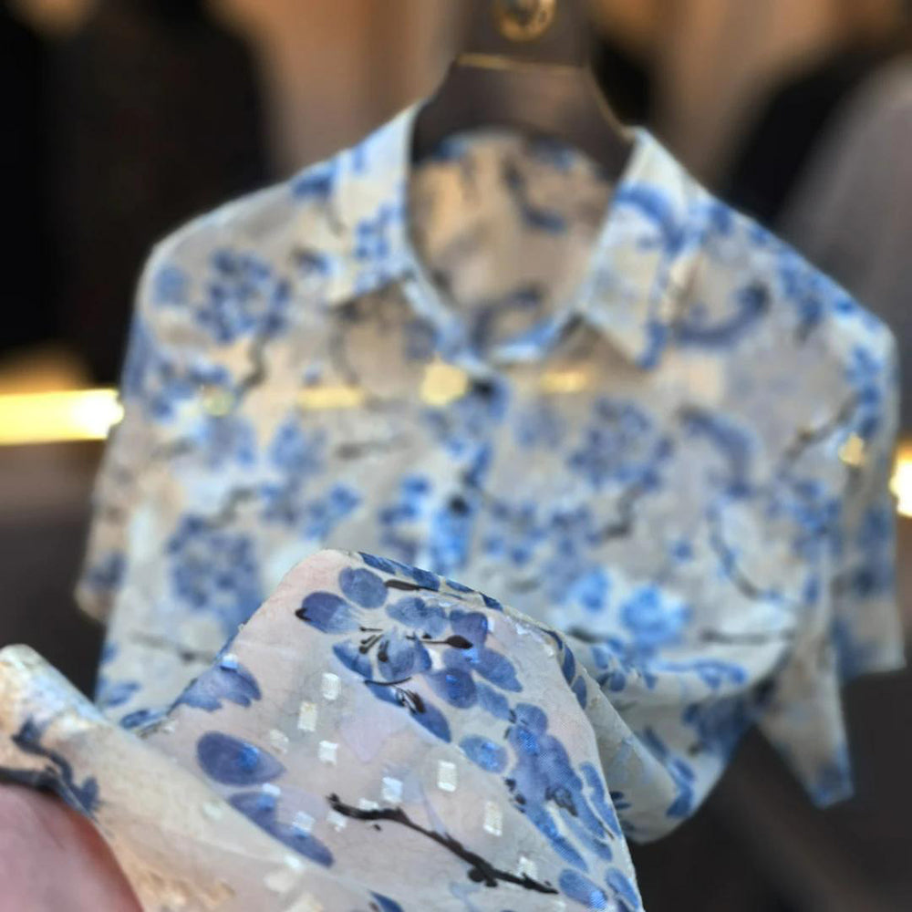 Flora Hollow‑Out Casual Shirt