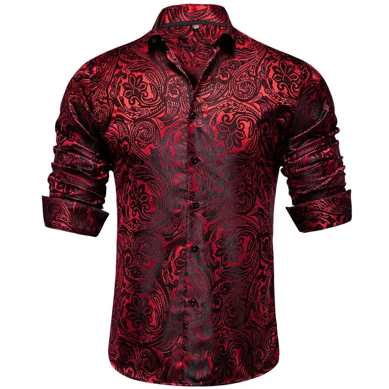 Men's Paisley Dress Shirt Wrinkle