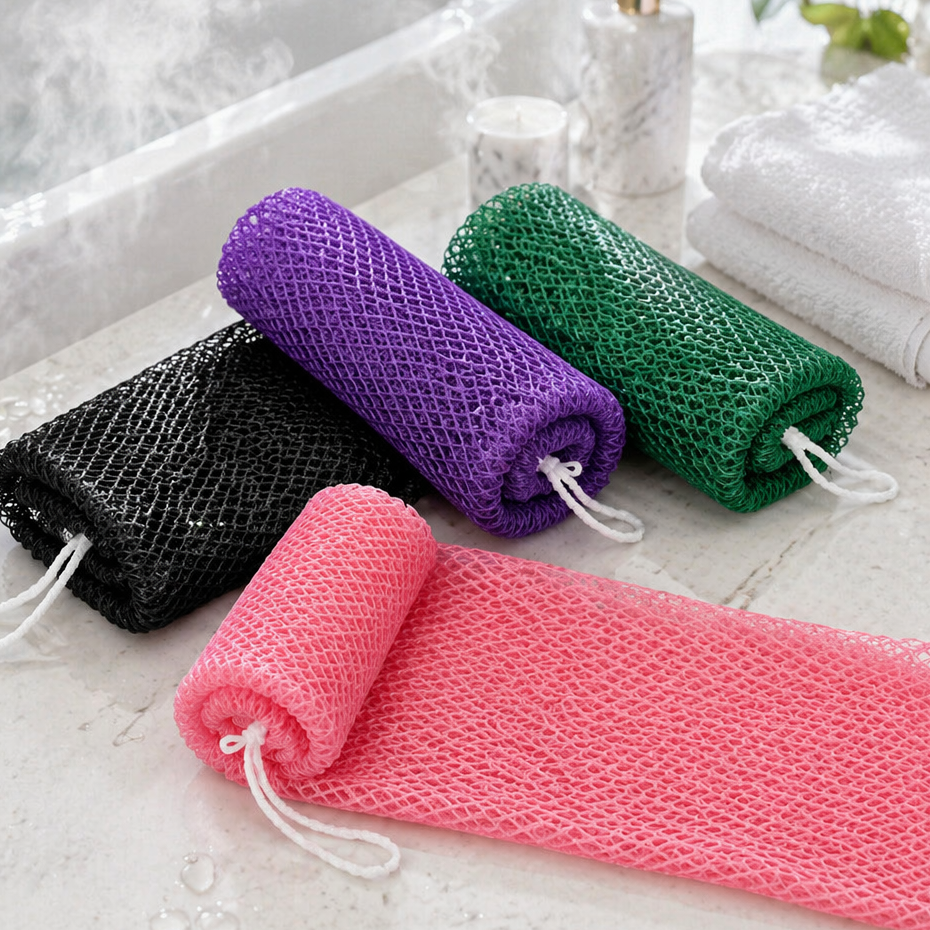 4PCS African Exfoliating Net Sponge Porous  Quick-Body Scrubber Exfoliating